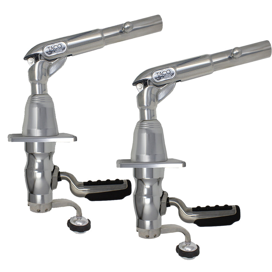 TACO Marine Grand Slam 390 Outrigger Mount, For 1-1/2 in Outriggers, Offset Handle, SS316L — Quality Boat Parts