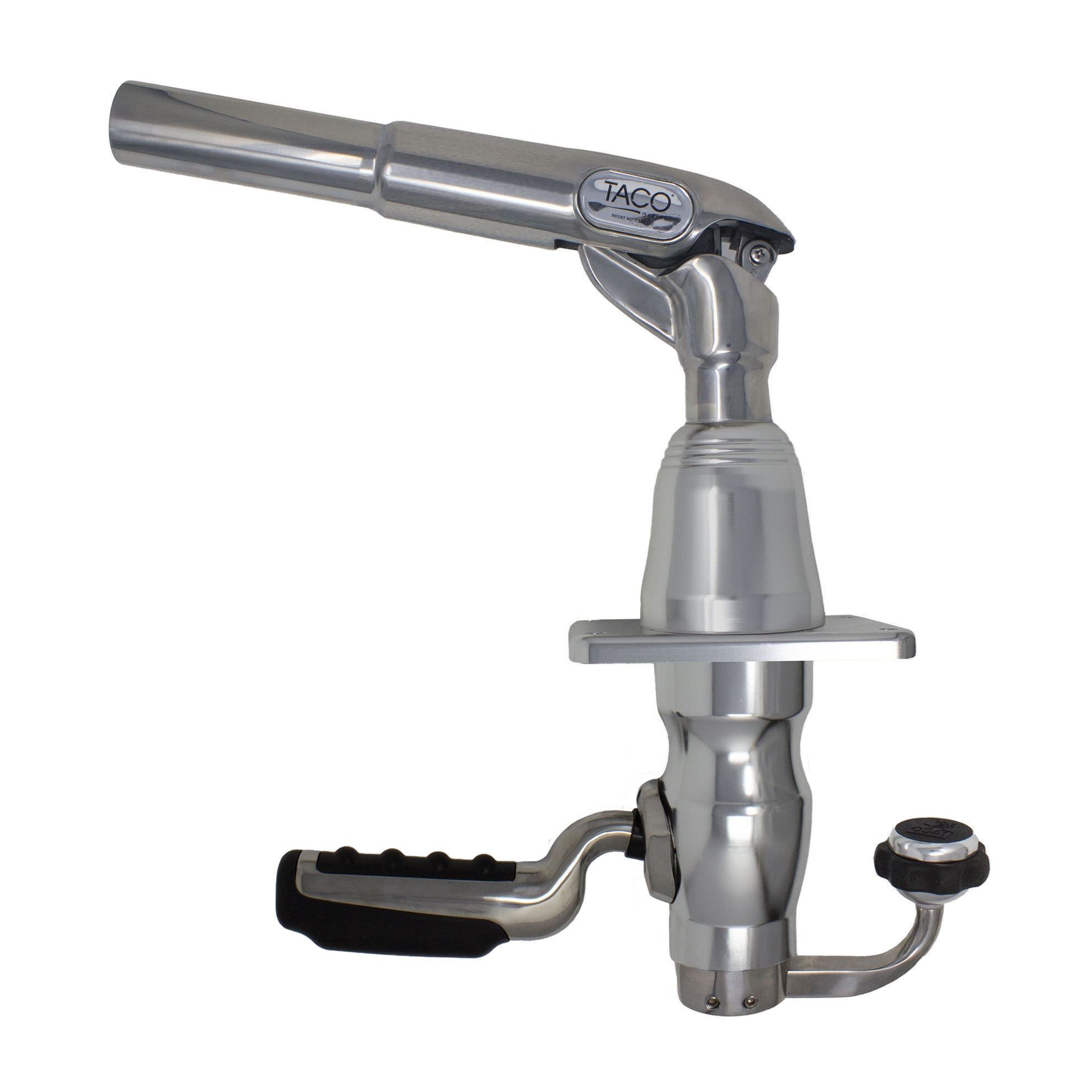 TACO Marine Grand Slam 390 Outrigger Mount, For 1-1/2 in Outriggers, Offset Handle, SS316L — Quality Boat Parts