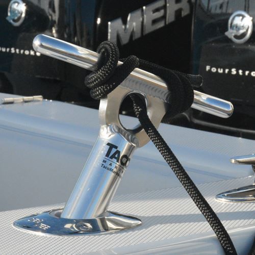 TACO Marine Multi-Purpose Portable Cleat, 15 Degree, Type-304 Stainless Steel, Standard Rod Holder Fit — Quality Boat Parts