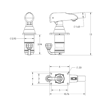 TACO Marine Grand Slam 300 Outrigger Mount, For 1-1/2 in Poles, Pair — Quality Boat Parts