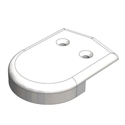 TACO Marine Rub Rail End Cap, For V11-2423 & V11-3426, 2 in, White Nylon — Quality Boat Parts