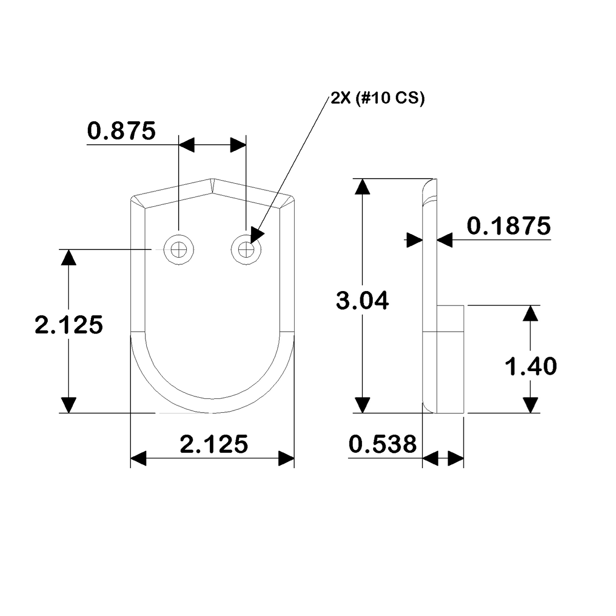 TACO Marine Rub Rail End Cap, For V11-2423 & V11-3426, 2 in, White Nylon — Quality Boat Parts