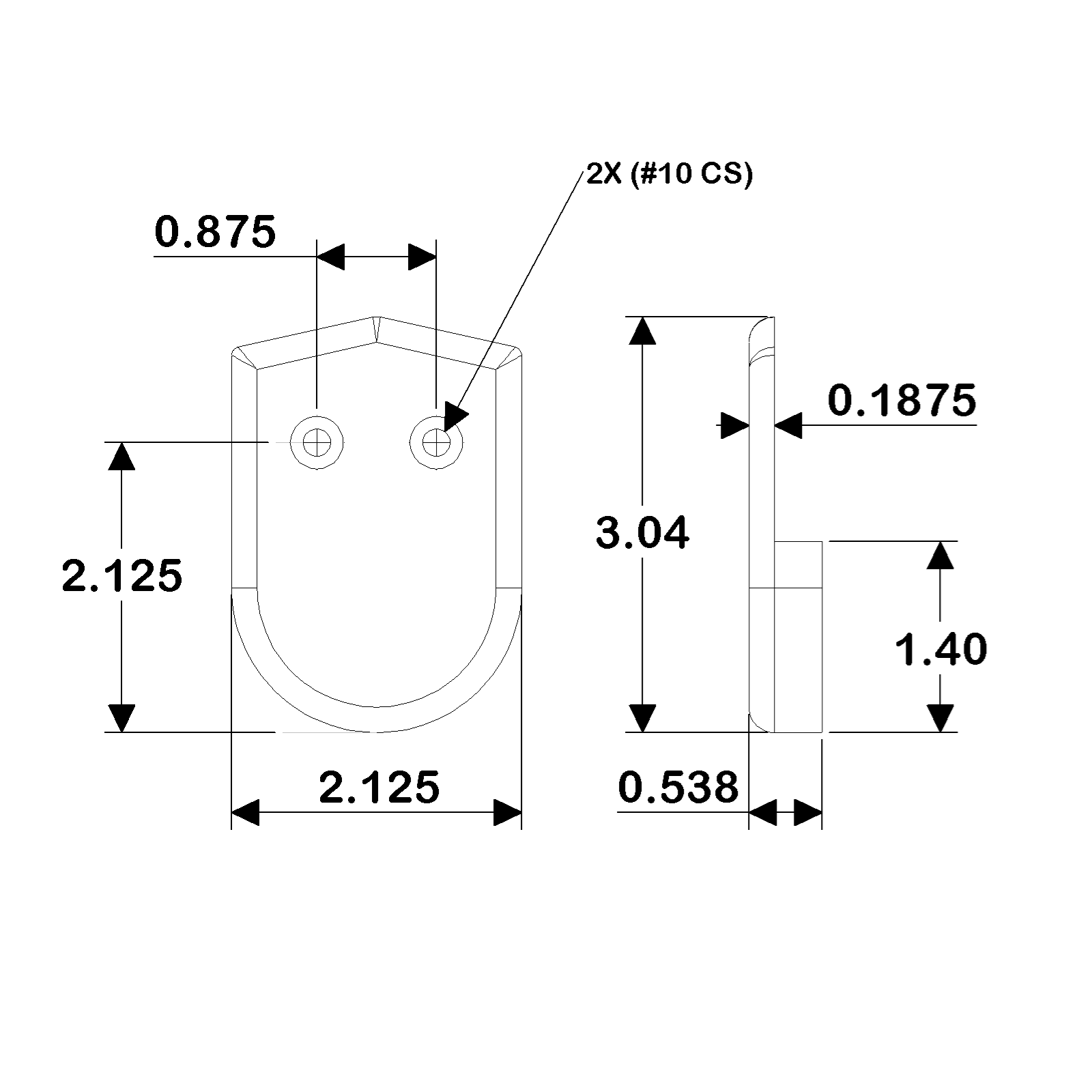 TACO Marine Rub Rail End Cap, For V11-2423 & V11-3426, 2 in, White Nylon — Quality Boat Parts