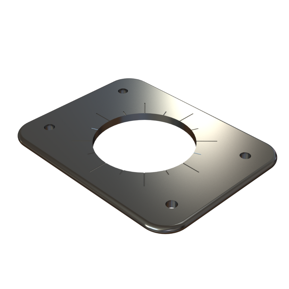 TACO Marine Grand Slam 300 Universal Backing Plate Pair, For GS-300 & GS-390, 6.50 x 5 x 0.25 in, Brite Dip Anodized — Quality Boat Parts