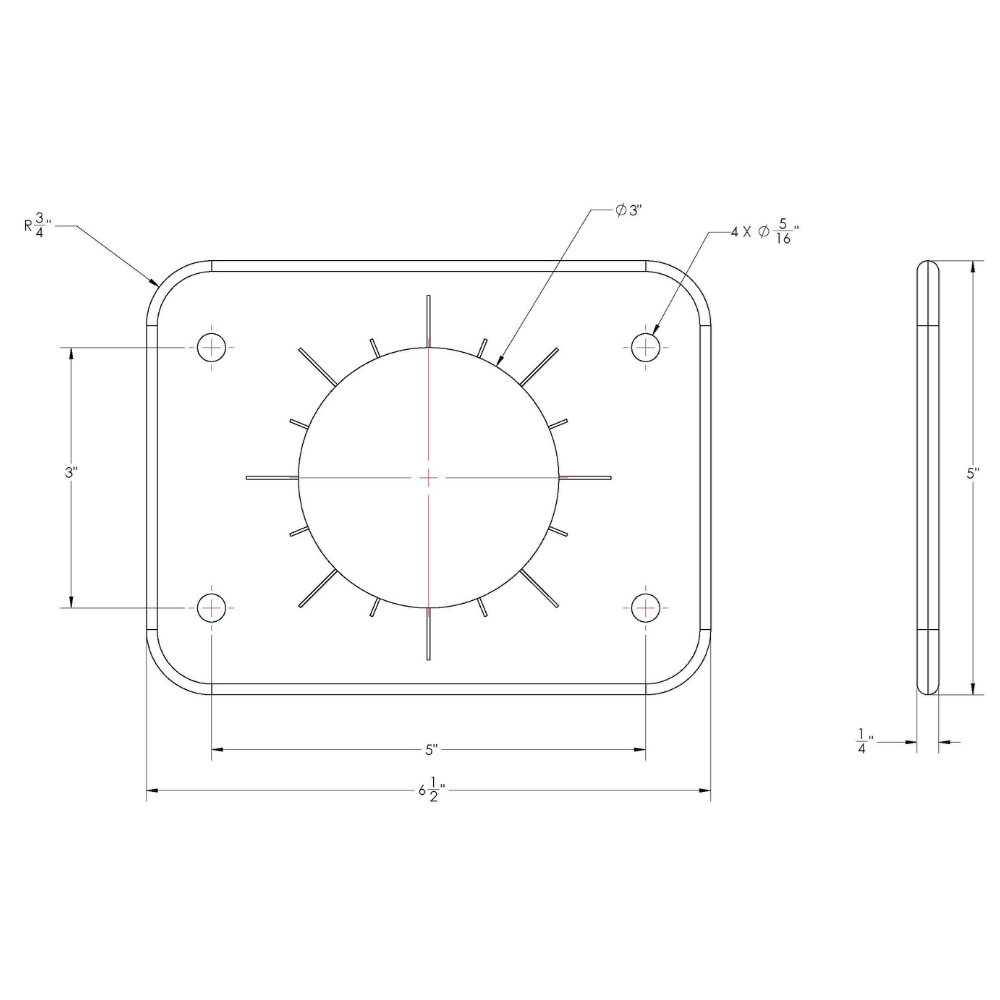 TACO Marine Grand Slam 300 Universal Backing Plate Pair, For GS-300 & GS-390, 6.50 x 5 x 0.25 in, Brite Dip Anodized — Quality Boat Parts