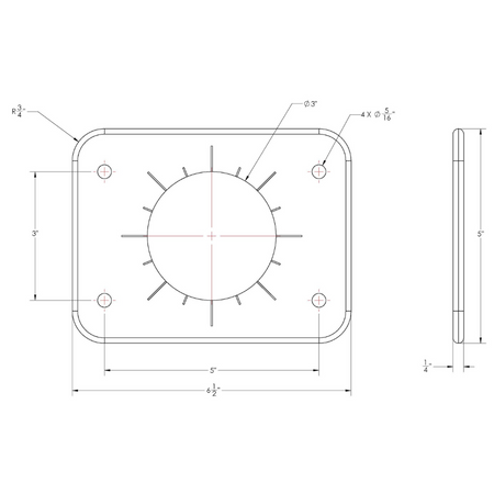 TACO Marine Grand Slam 300 Universal Backing Plate Pair, For GS-300 & GS-390, 6.50 x 5 x 0.25 in, Brite Dip Anodized — Quality Boat Parts