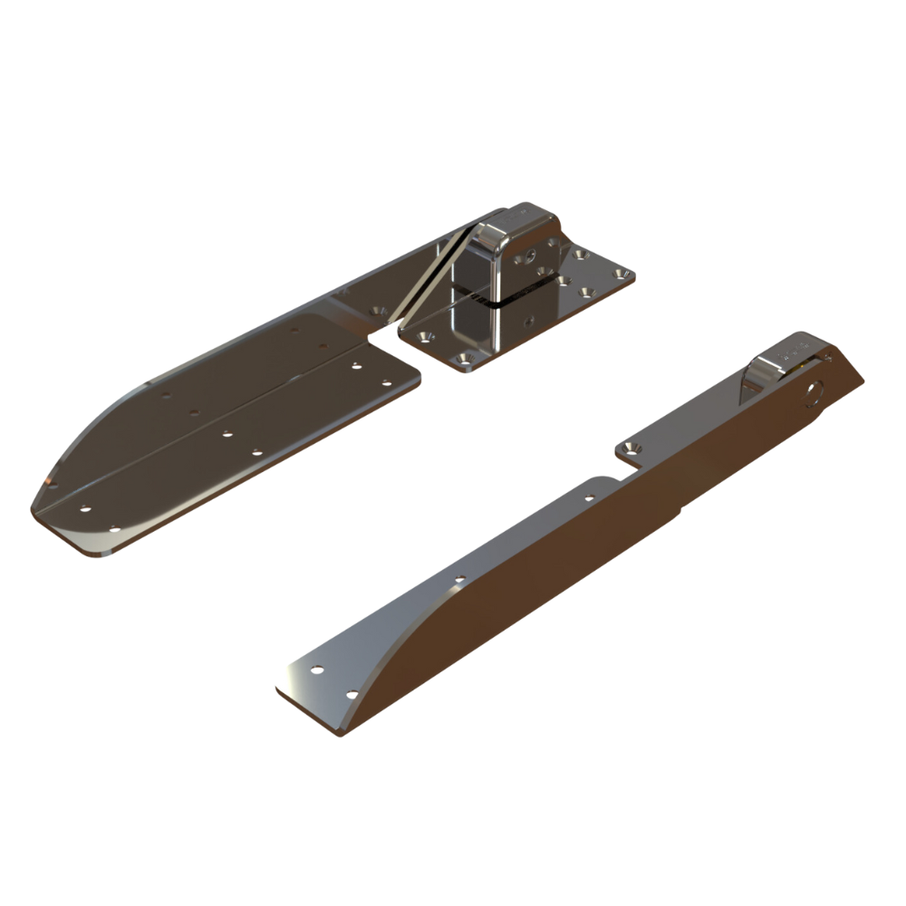 TACO Marine Command Ratchet Hinge, 18-1/2 in, 316 SS, Polished, Hard Stop, Pair — Quality Boat Parts