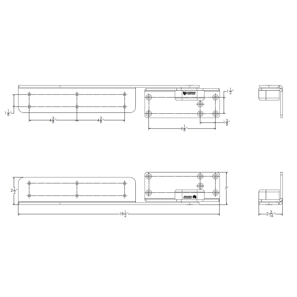 TACO Marine Command Ratchet Hinge, 18-1/2 in, 316 SS, Polished, Hard Stop, Pair — Quality Boat Parts