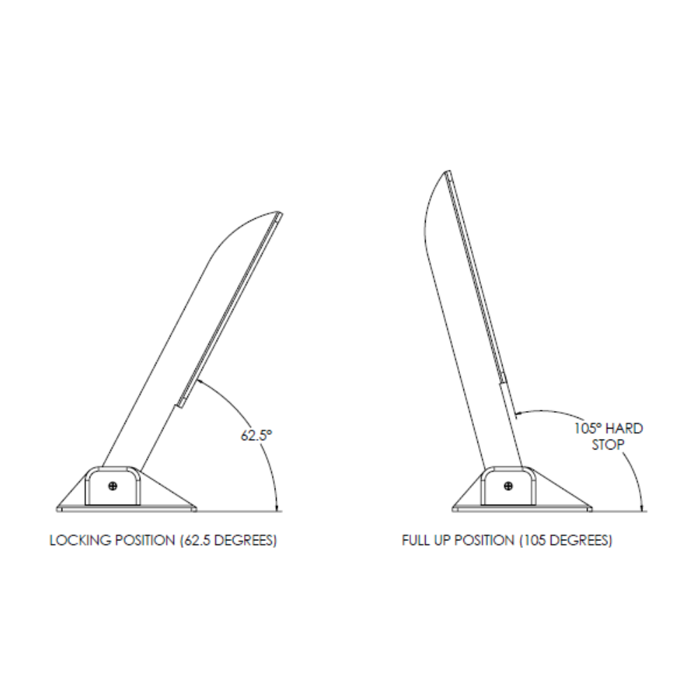 TACO Marine Command Ratchet Hinge, 18-1/2 in, 316 SS, Polished, Hard Stop, Pair — Quality Boat Parts