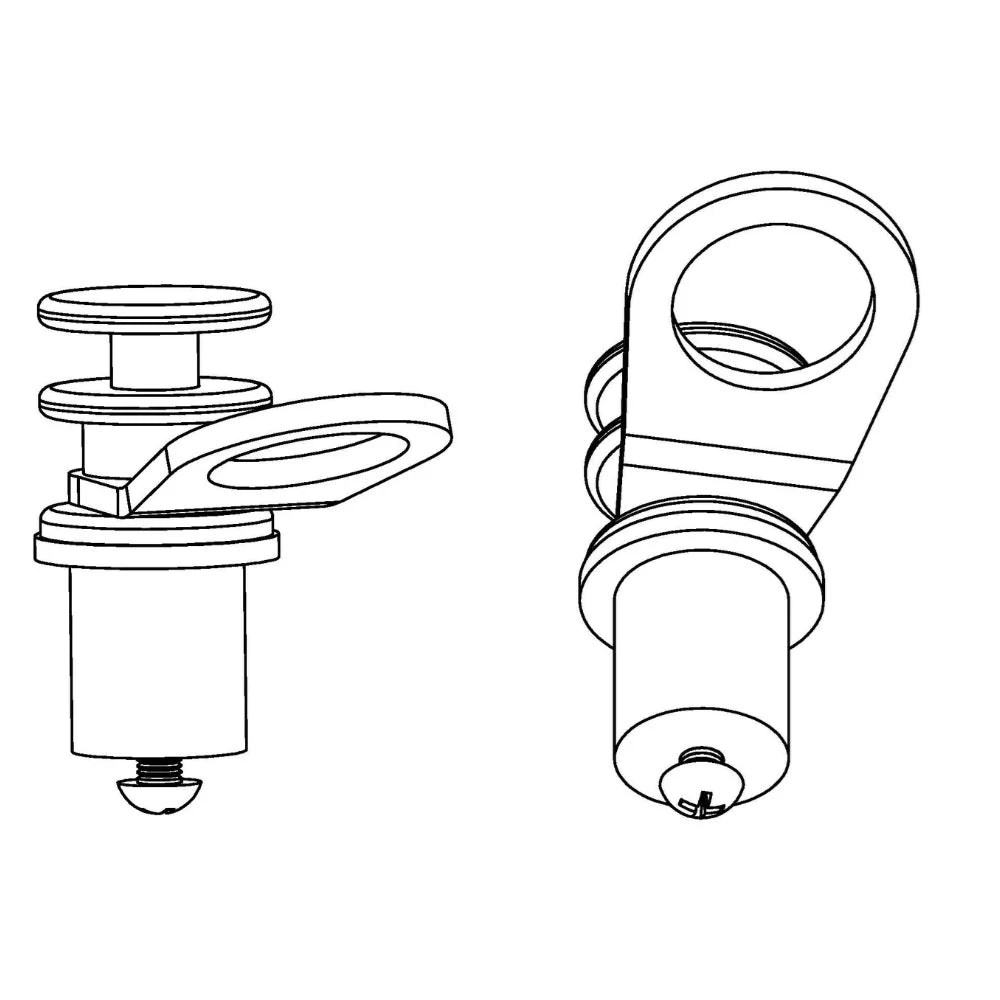 TACO Marine Quick Release Fender Lock, For Pontoon Boats, Fits 1 to 1-1/4 in Square Tube, 1 in Button, 6000-Series Aluminum, Satin Anodized — Quality Boat Parts