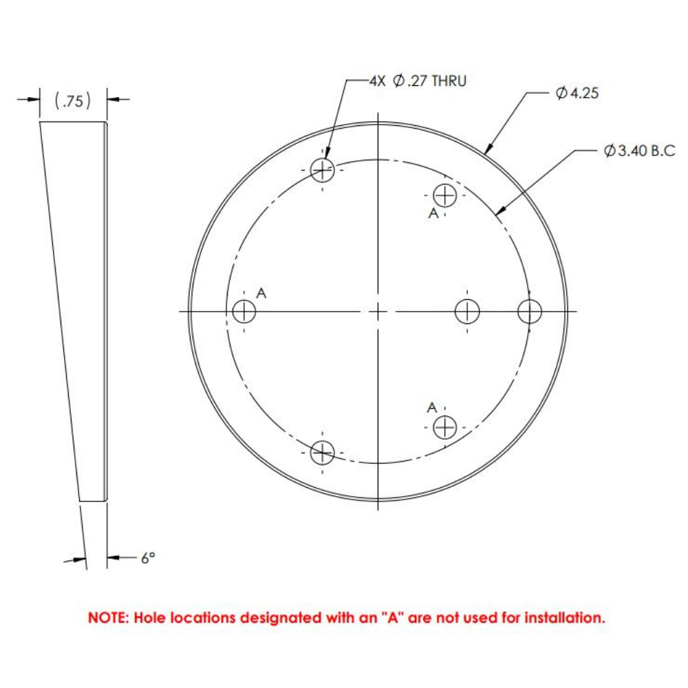 TACO Marine Wedge Plate, For GS-850 & GS-950, Plastic — Quality Boat Parts