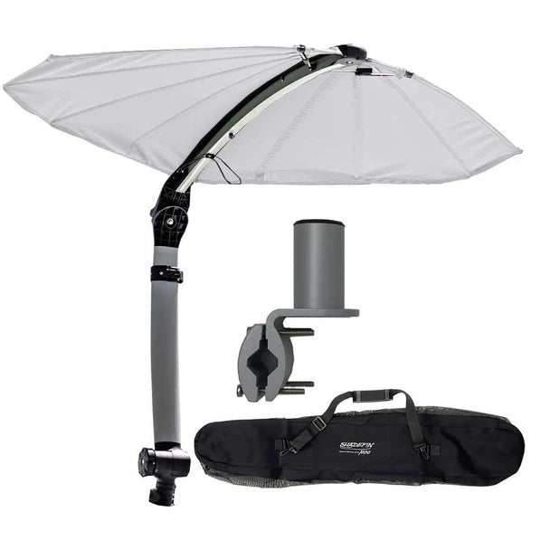 TACO Marine ShadeFin Mini Boat Shade, White Fabric, Square Rail Mount Kit, Bag — Quality Boat Parts