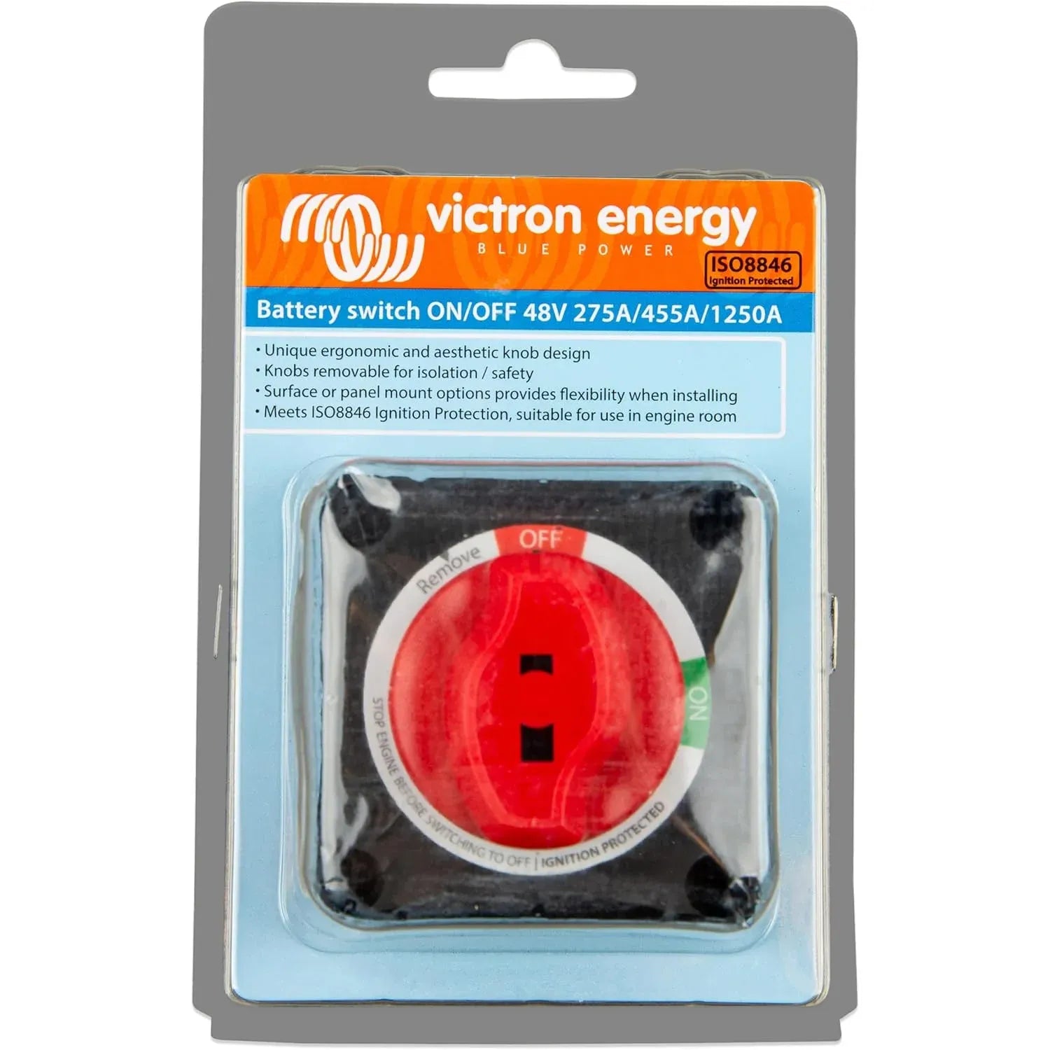 Victron Energy Battery Switch ON/OFF, 275A, 48V, ISO8846, Surface or Panel Mount — Quality Boat Parts