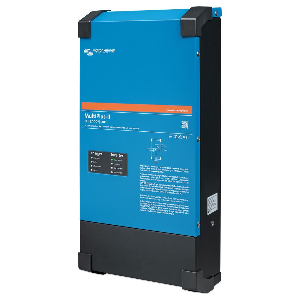 Victron Energy MultiPlus-II Inverter/Charger, 12V, 3000VA, 120A Charger, 120V AC, 50A Transfer Switch — Quality Boat Parts