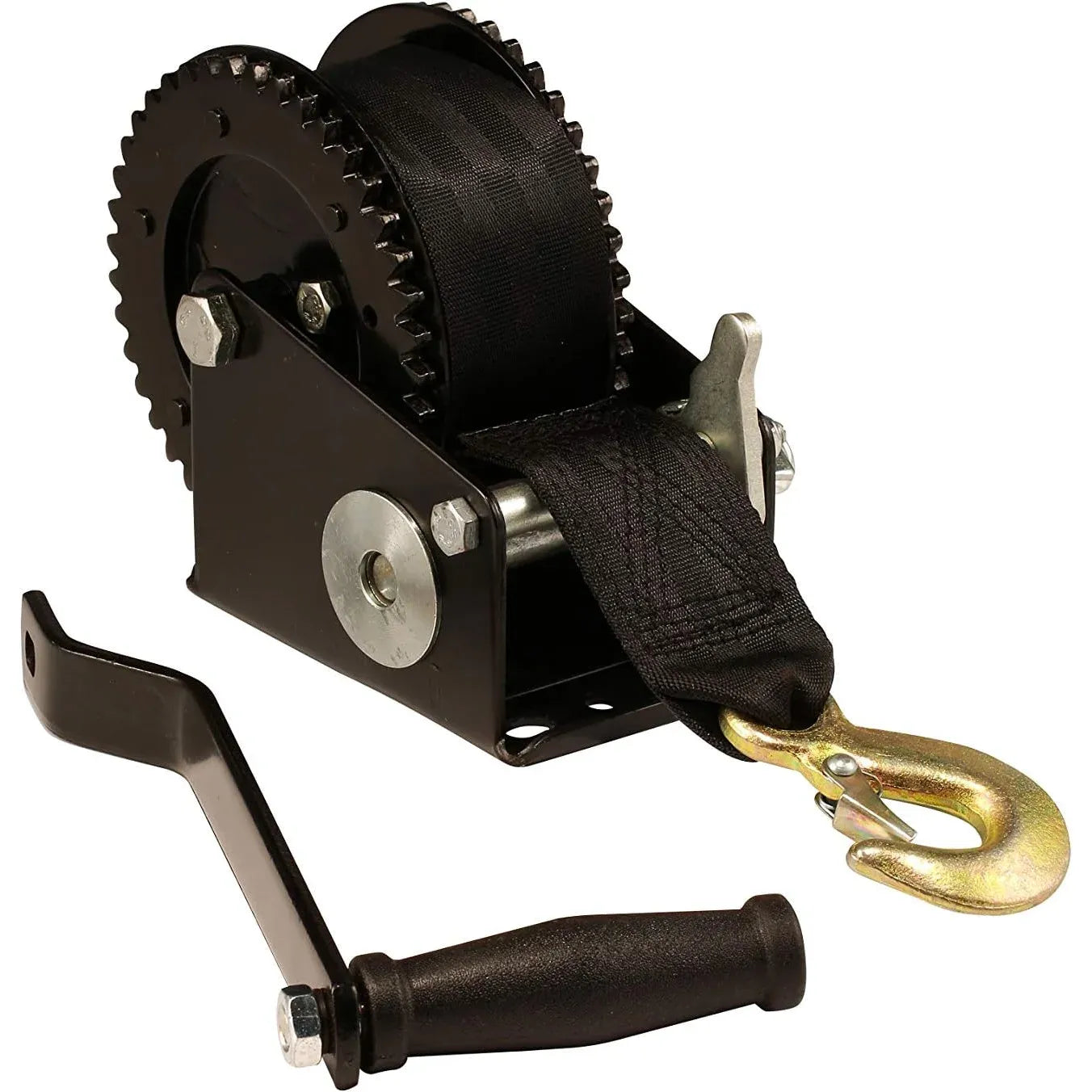 Attwood Marine Boat Trailer Winch, 2 in x 20 ft Nylon Strap, 4.1:1 Gear Ratio, 3-Position Pawl — Quality Boat Parts