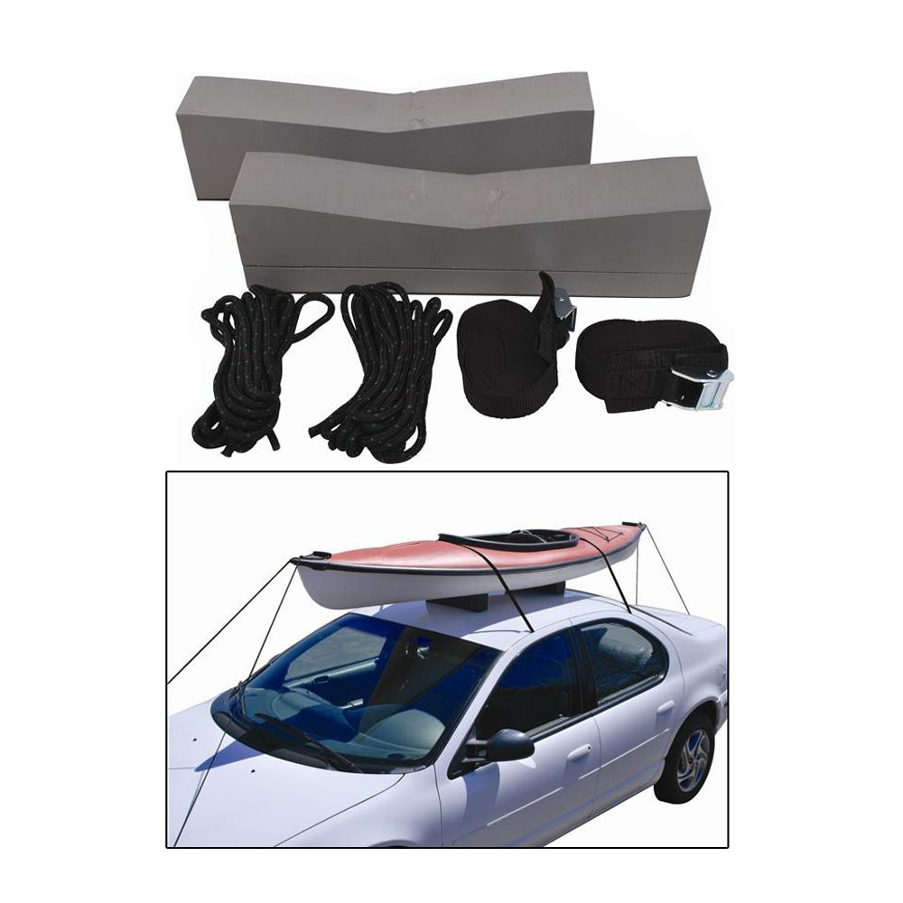 Attwood Marine Car-Top Carrier Kit, Foam Blocks, Poly Web Straps, 20 ft Rope, S-Hooks — Quality Boat Parts