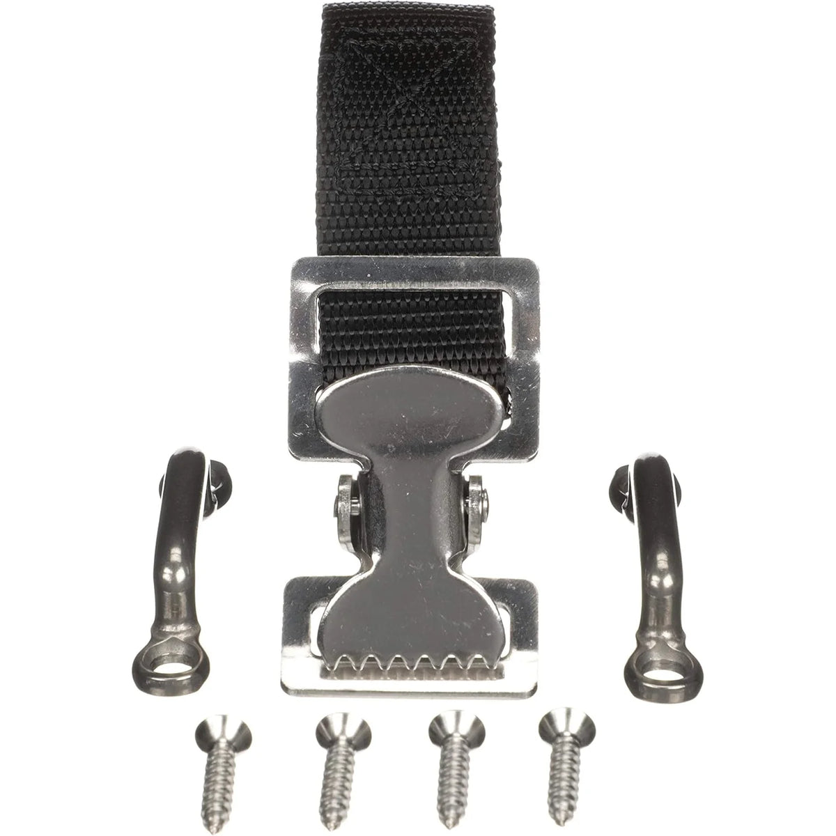 Attwood Marine Fuel Tank Strap Set, 1 in White Nylon Strap, Quick-Release Buckle, Footman Loops — Quality Boat Parts