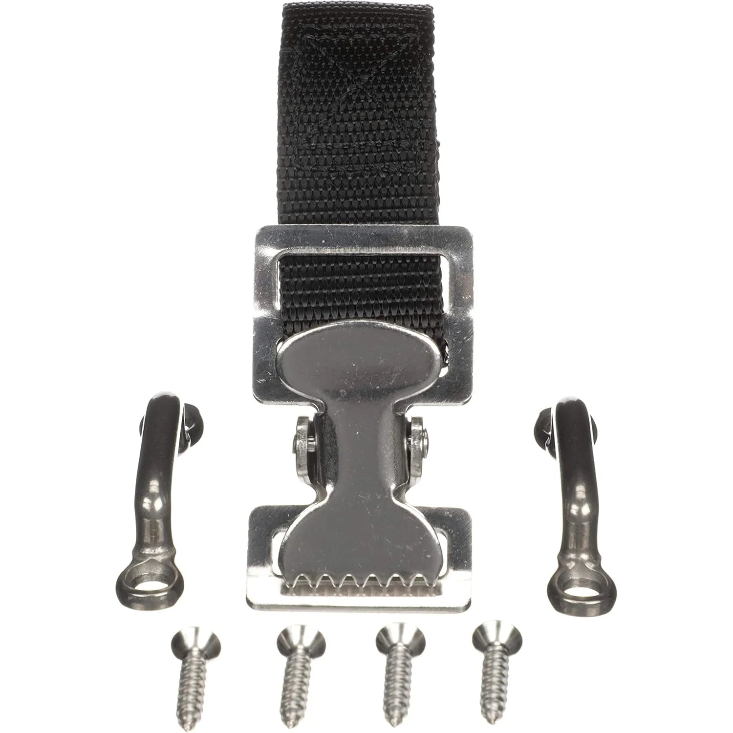 Attwood Marine Fuel Tank Strap Set, 1 in White Nylon Strap, Quick-Release Buckle, Footman Loops — Quality Boat Parts