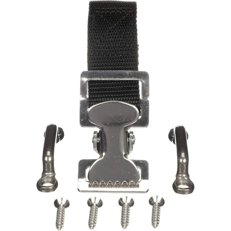 Attwood Marine Fuel Tank Strap Set, 1 in White Nylon Strap, Quick-Release Buckle, Footman Loops — Quality Boat Parts