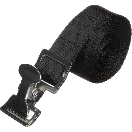 Attwood Marine Fuel Tank Strap Set, 1 in White Nylon Strap, Quick-Release Buckle, Footman Loops — Quality Boat Parts