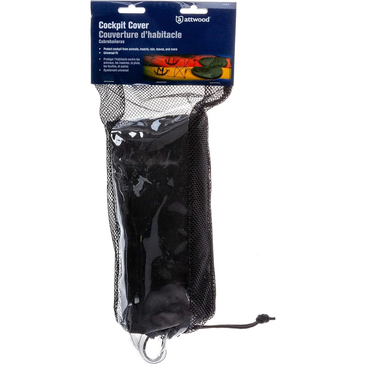 Attwood Marine Universal Fit Kayak Cockpit Cover and Spray Skirt, Fits up to 40 in x 22 in, 210 Denier Nylon — Quality Boat Parts