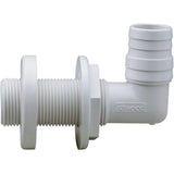 Attwood Marine 90 Degree Thru-Hull Connector, White Polypropylene, Above-Waterline — Quality Boat Parts