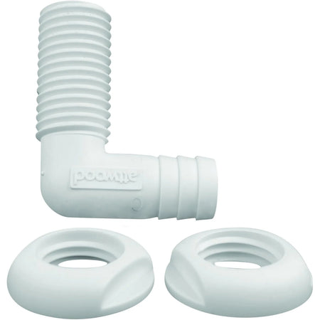 Attwood Marine 90 Degree Thru-Hull Connector, White Polypropylene, Above-Waterline — Quality Boat Parts