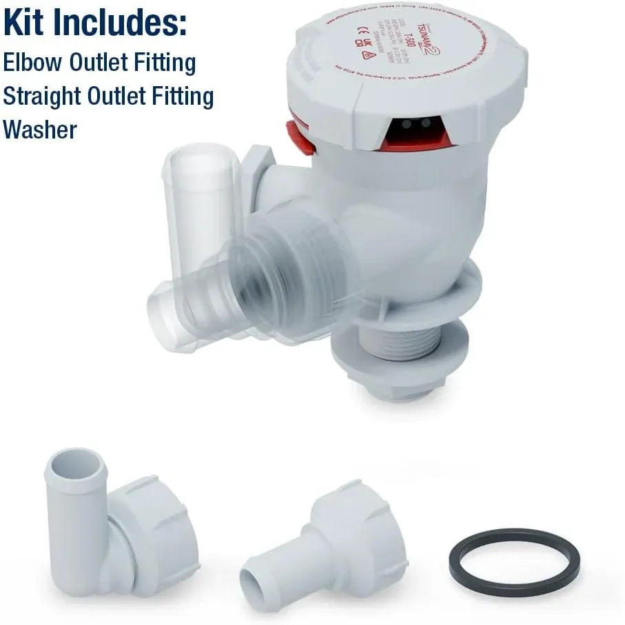 Attwood Marine Tsunami Mk2 T500 Livewell Aerator Pump, 12V, 500 GPH — Quality Boat Parts