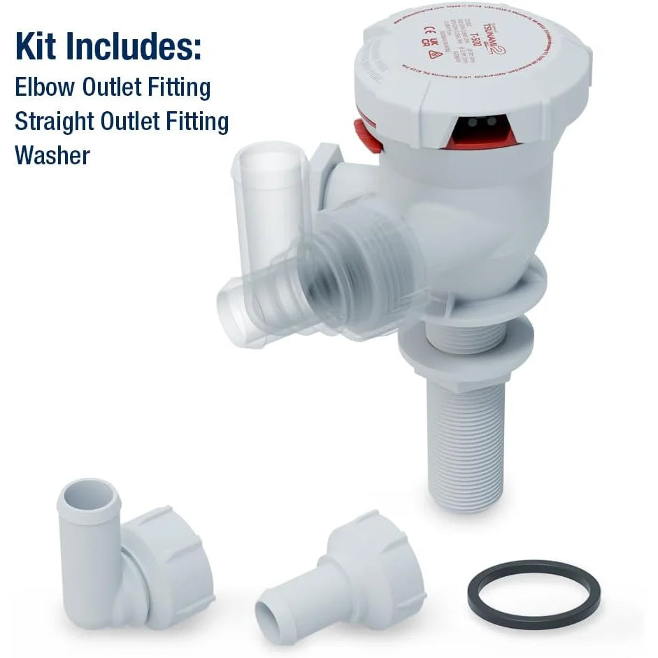 Attwood Marine Tsunami Mk2 T500 Livewell Aerator Pump, 12V, 500 GPH — Quality Boat Parts