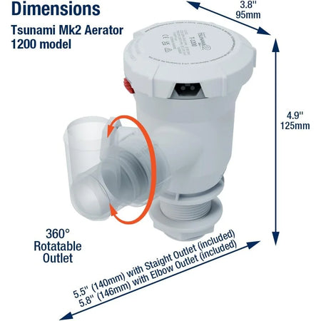 Attwood Marine Tsunami Mk2 T1200 Aerator Pump, 12V, 1200 GPH — Quality Boat Parts