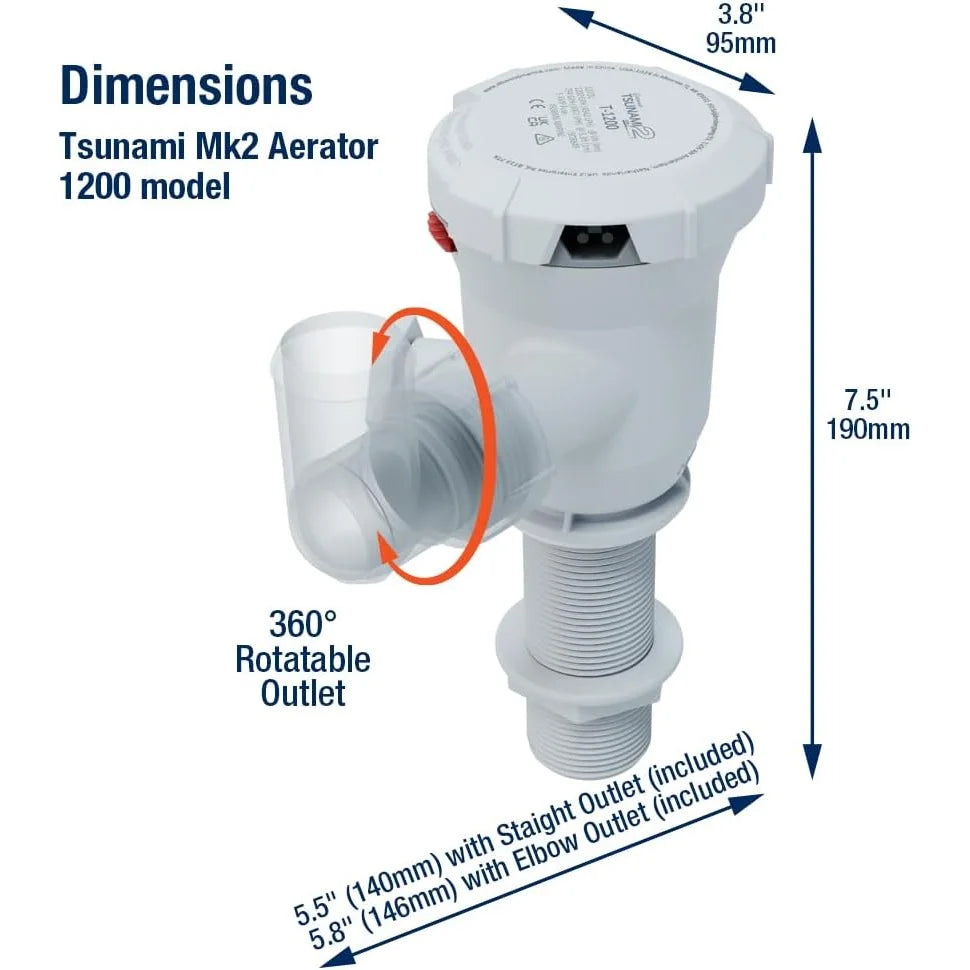 Attwood Marine Tsunami Mk2 T1200 Aerator Pump, 12V, 1200 GPH — Quality Boat Parts