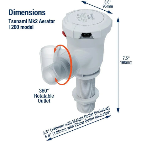 Attwood Marine Tsunami Mk2 T1200 Aerator Pump, 12V, 1200 GPH — Quality Boat Parts