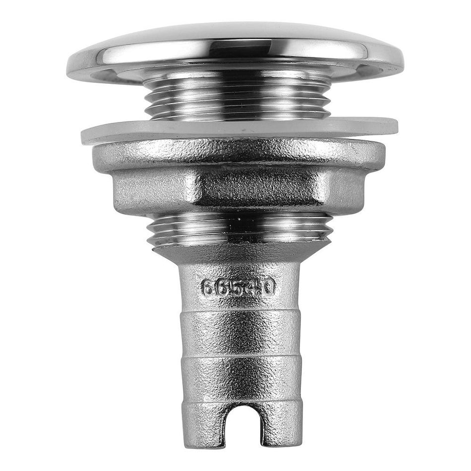 Attwood Marine Short Straight Barbed Thru-Hull Fitting, 316 Stainless Steel — Quality Boat Parts