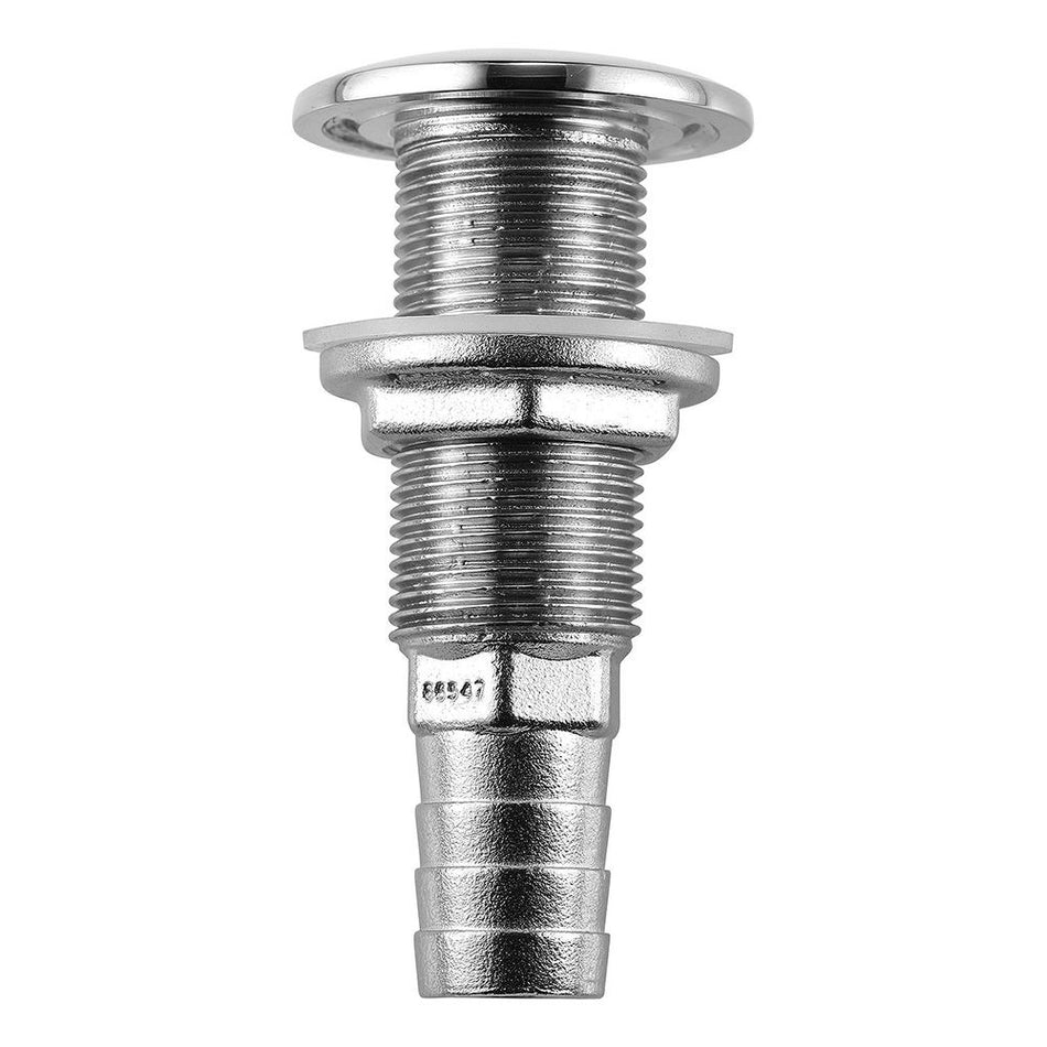 Attwood Marine Standard Straight Barbed Thru-Hull Fitting, 316 Stainless Steel, Above-Water-Line — Quality Boat Parts