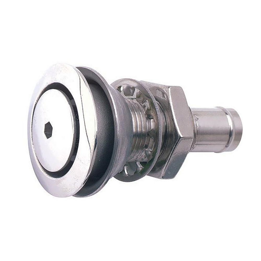 Attwood Marine Flush Mount Fuel Vent, SS316, 5/8 in Hose, 7/8 in Max Hull, 1-3/8 in Hole — Quality Boat Parts