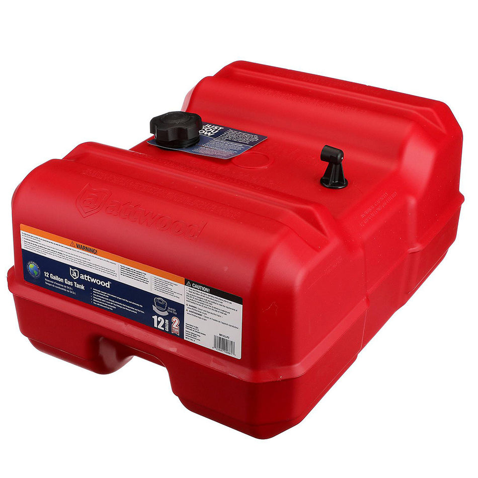Attwood Marine Low Profile Portable Fuel Tank, 12 gal, 1/4 in NPT, EPA/CARB, 24 x 18 x 11.61 in — Quality Boat Parts