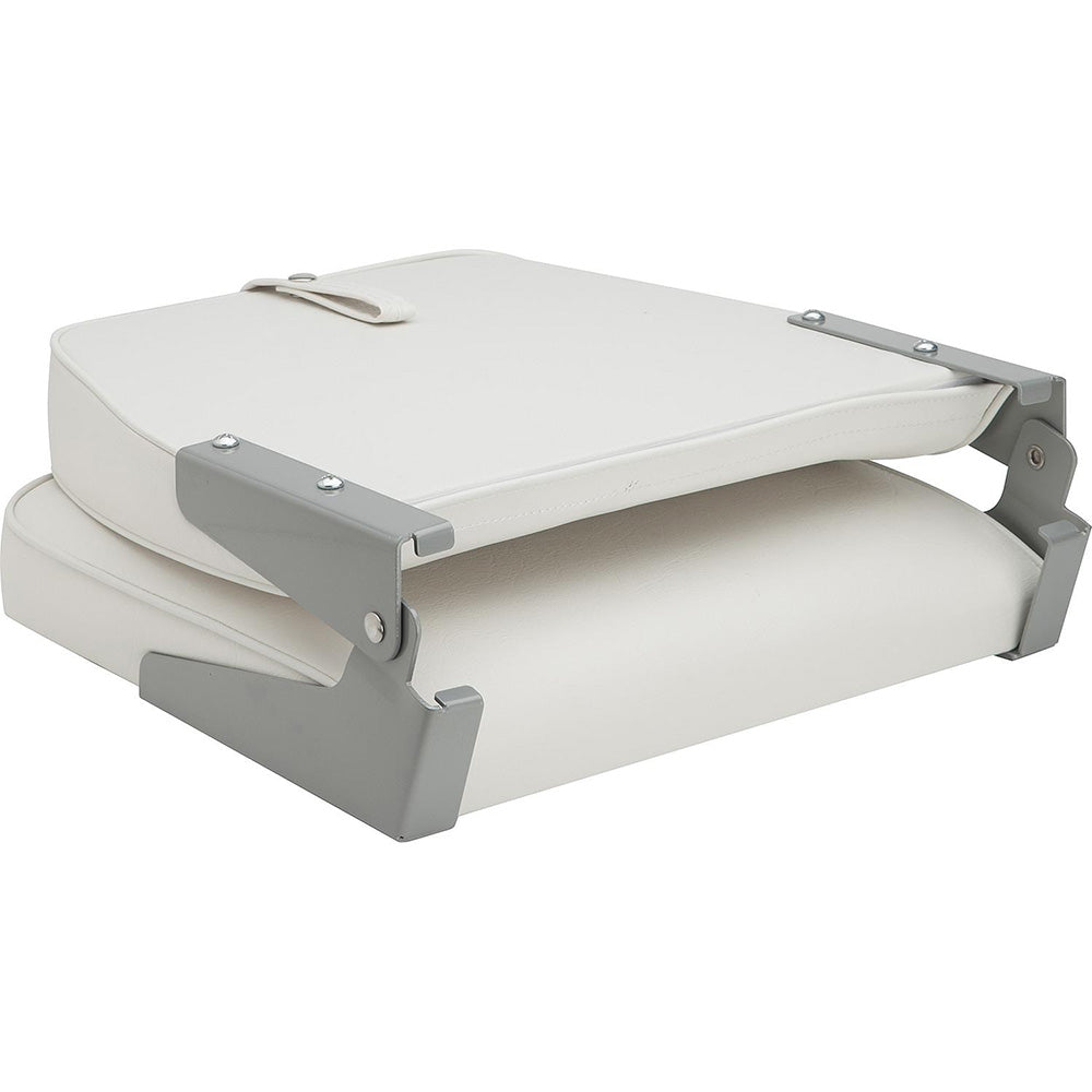 Attwood Marine Swivl-Eze Low Back Padded Flip Seat, 15 x 16 x 16 in, ABYC B, UV and Mildew-Resistant Vinyl — Quality Boat Parts