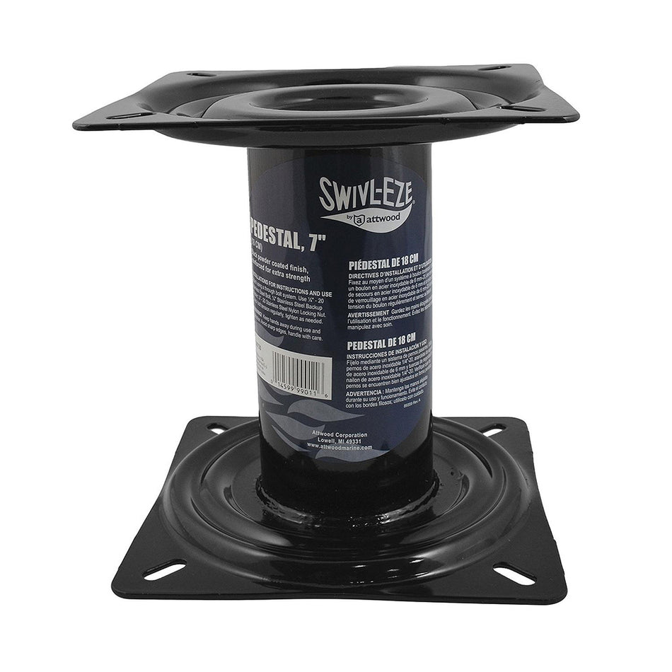 Attwood Marine Swivl-Eze Boat Seat Pedestal, Black Powder-Coated Finish, Reinforced Construction — Quality Boat Parts