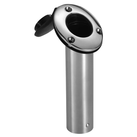Attwood Marine Standard Series Flush Mount Rod Holder, 2 in Diameter, 7.5 in Length, Polished SS316 — Quality Boat Parts