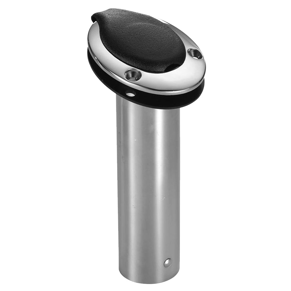 Attwood Marine Standard Series Flush Mount Rod Holder, 2 in Diameter, 7.5 in Length, Polished SS316 — Quality Boat Parts