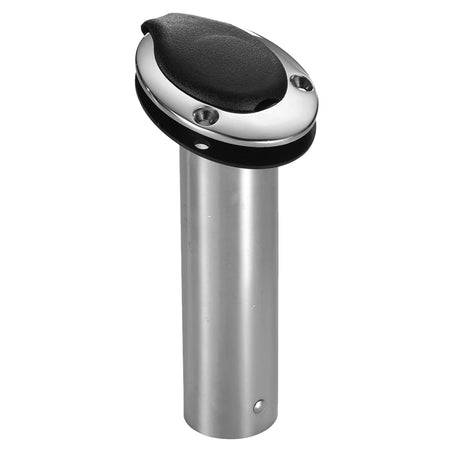 Attwood Marine Standard Series Flush Mount Rod Holder, 2 in Diameter, 7.5 in Length, Polished SS316 — Quality Boat Parts