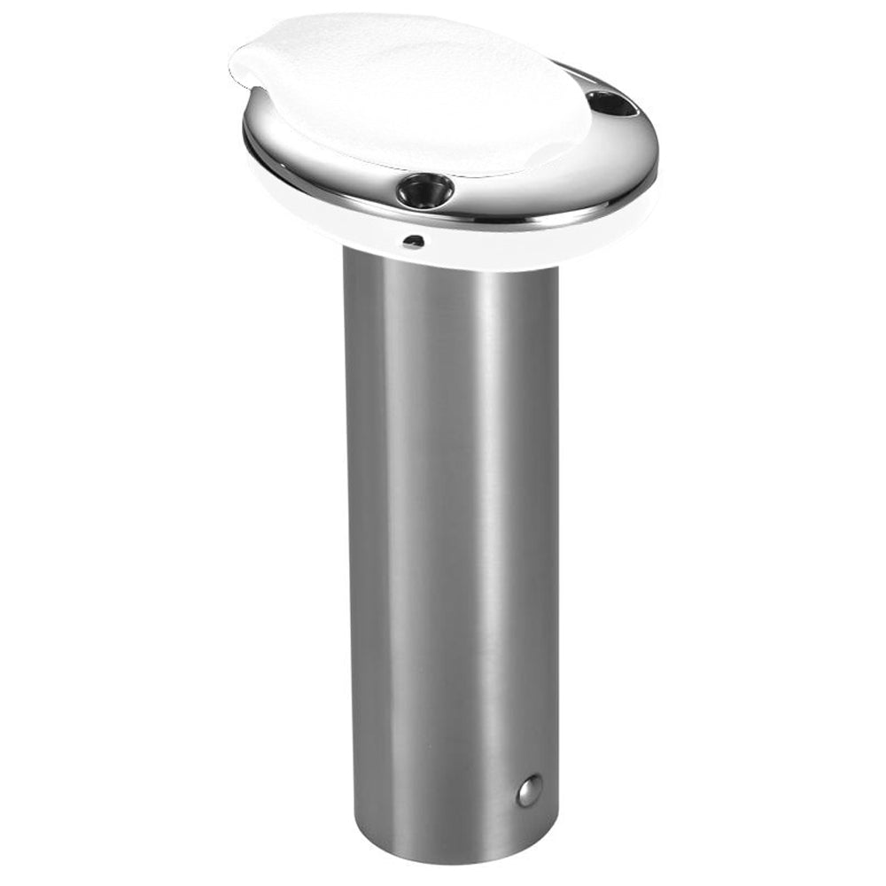 Attwood Marine Standard Series Flush Mount Rod Holder, 2 in Diameter, 7.5 in Length, Polished SS316 — Quality Boat Parts