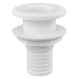 Attwood Marine Thru-Hull Fitting, 1-1/4 in Max Hull, White Polypropylene — Quality Boat Parts