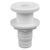 Attwood Marine Thru-Hull Fitting, 1-1/4 in Max Hull, White Polypropylene — Quality Boat Parts