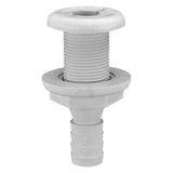 Attwood Marine Thru-Hull Fitting, 1-1/4 in Max Hull, White Polypropylene — Quality Boat Parts