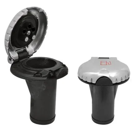 Attwood Marine Deck Fill for Carbon Canister System, 1-1/2 in Hose, EPA/CARB, Dual 1 PSI Relief Valves, 4-18 GPM Auto Shutoff — Quality Boat Parts