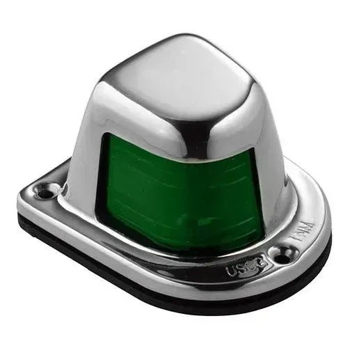 Attwood Marine 66000 Series Deck Mount Sidelight, 12V, 1-Mile, 304 Stainless Steel Housing — Quality Boat Parts
