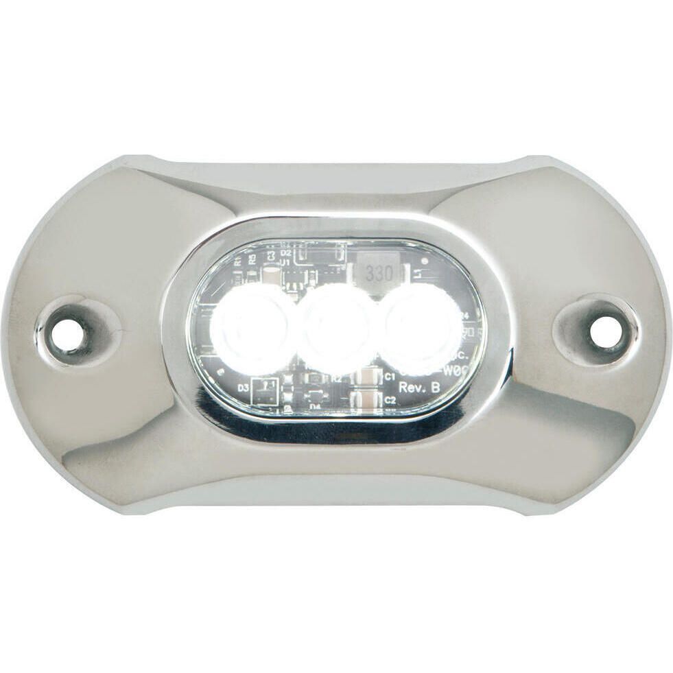 Attwood Marine LightArmor HP Series Underwater LED Light, 4 in, 800 lm, Surface Mount, 3 LED, SS316 Cover — Quality Boat Parts