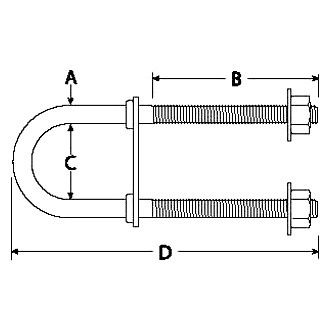 Attwood Marine Bow Eye U-Bolt, Stainless Steel, Plated Nuts and Washers — Quality Boat Parts
