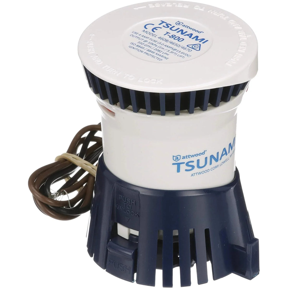 Attwood Marine Tsunami Mk2 Manual Bilge Pump, X-Air Impeller, 90-Degree Rotatable Outlet — Quality Boat Parts